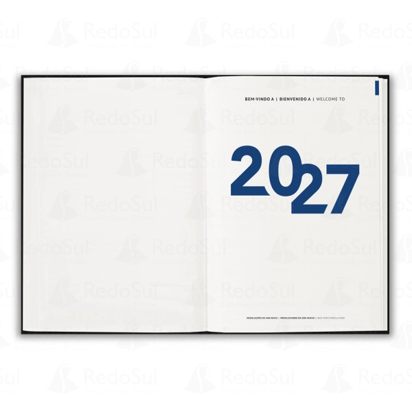Agenda personalizada em PU tamanho 14,8 x 21 cm
